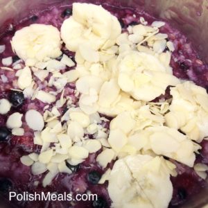 healthy oatmeal with berries and almonds