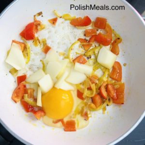 scrambled eggs with onion belle pepper