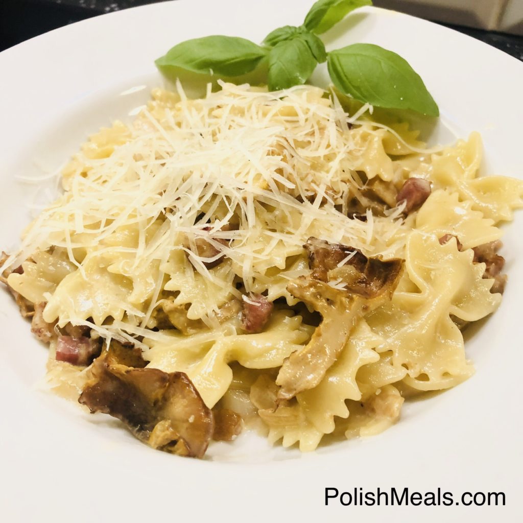 Polish Creamy Chanterelles Wild Mushroom Bacon Pasta Polish Meals